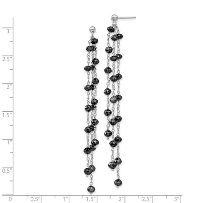 14K Weißgold Ohrringe mit schwarzen Diamant-Briolettes