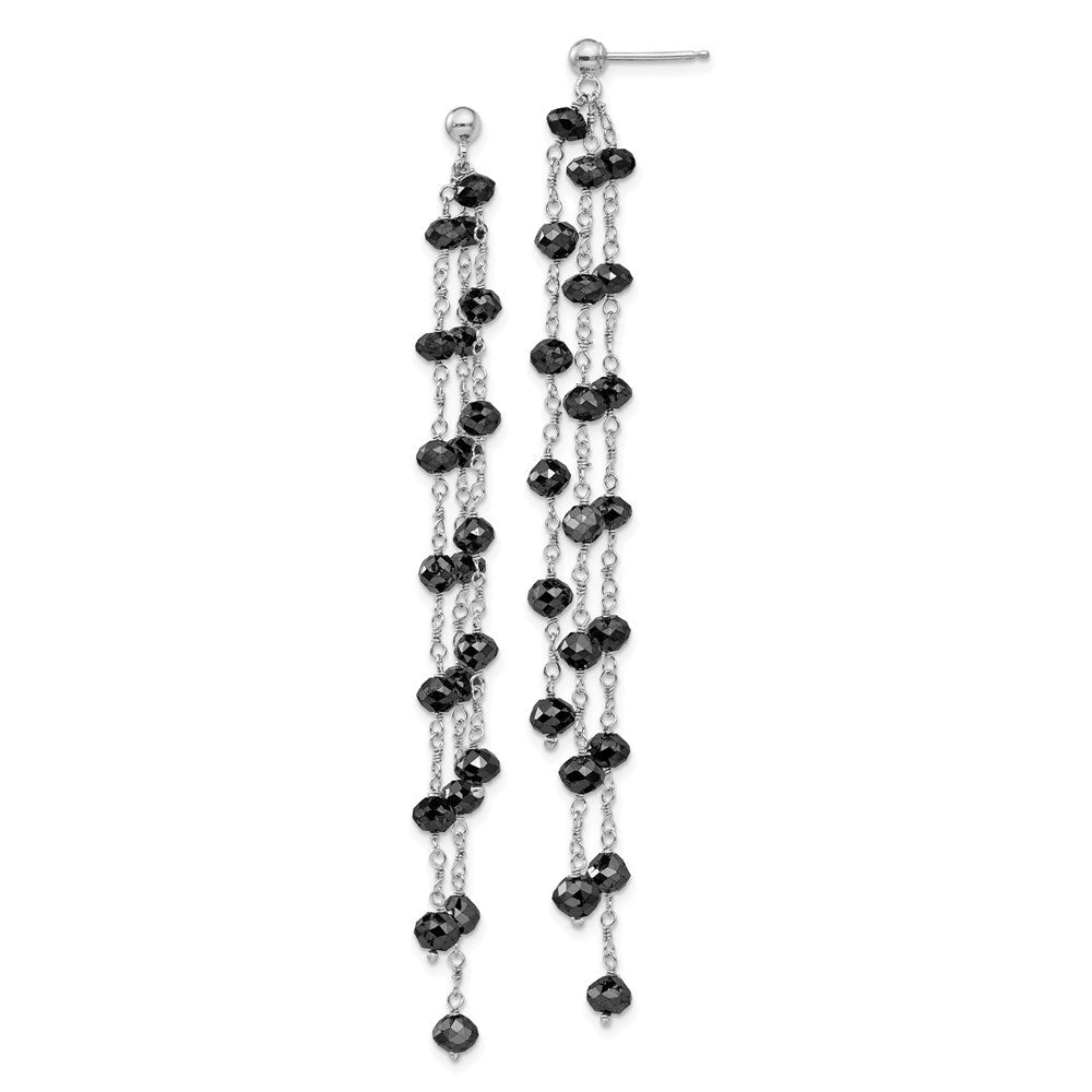 14K Weißgold Ohrringe mit schwarzen Diamant-Briolettes