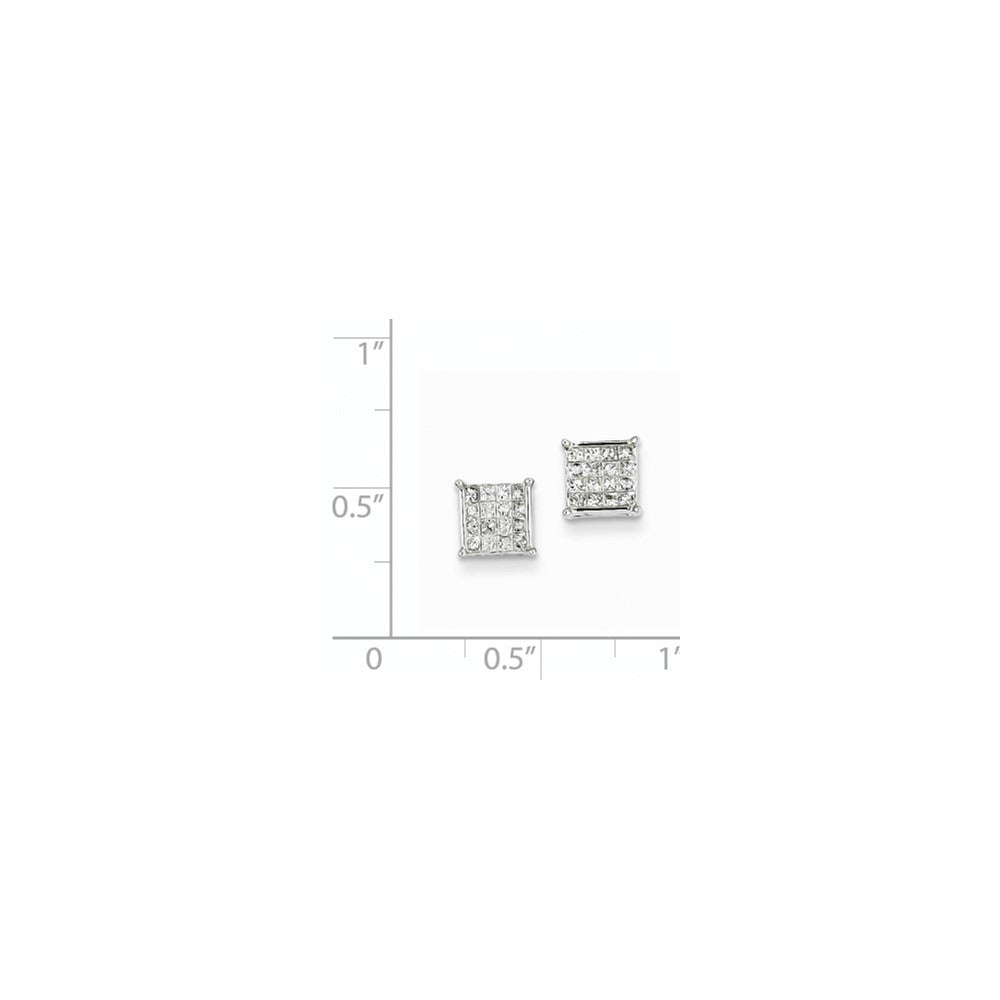 14K Weißgold Ohrringe mit echten Diamanten
