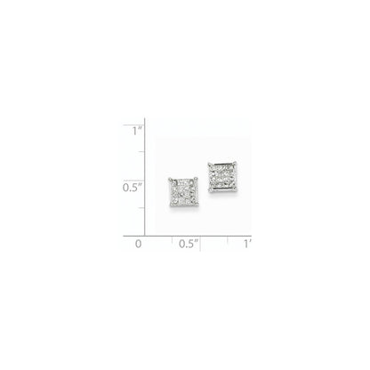 14K Weißgold Ohrringe mit echten Diamanten