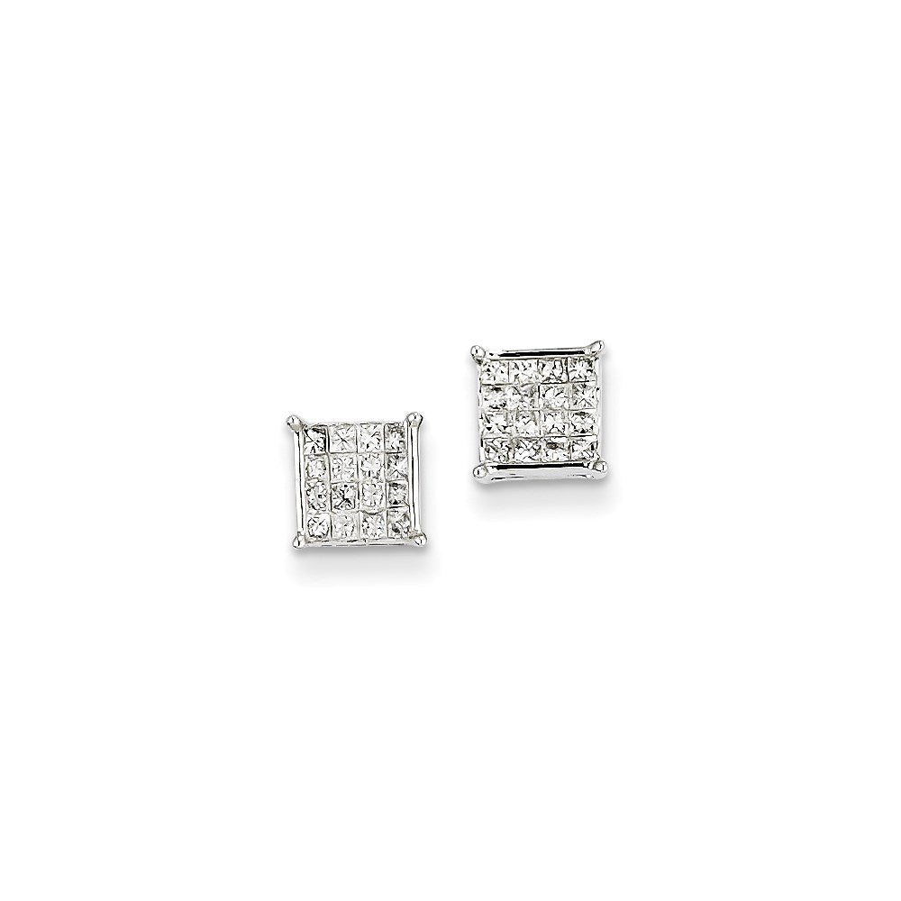 14K Weißgold Ohrringe mit echten Diamanten