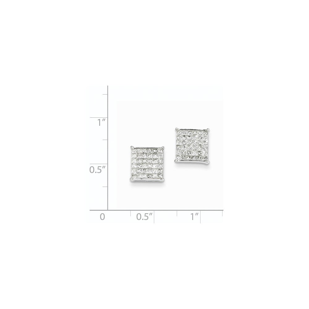 14K Weißgold Ohrringe mit echten Diamanten