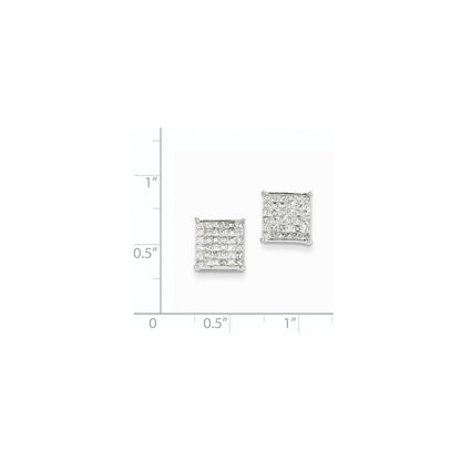 14K Weißgold Ohrringe mit echten Diamanten