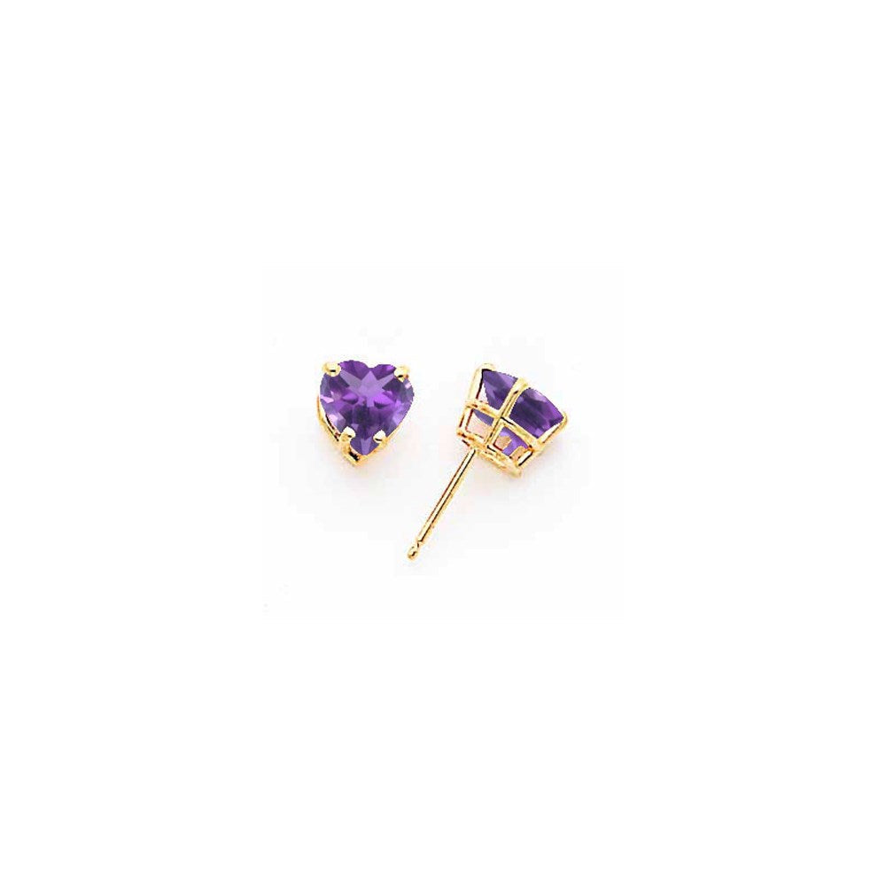 14K Gelbgold Ohrringe mit herzförmigem Tsavorit, 8 mm