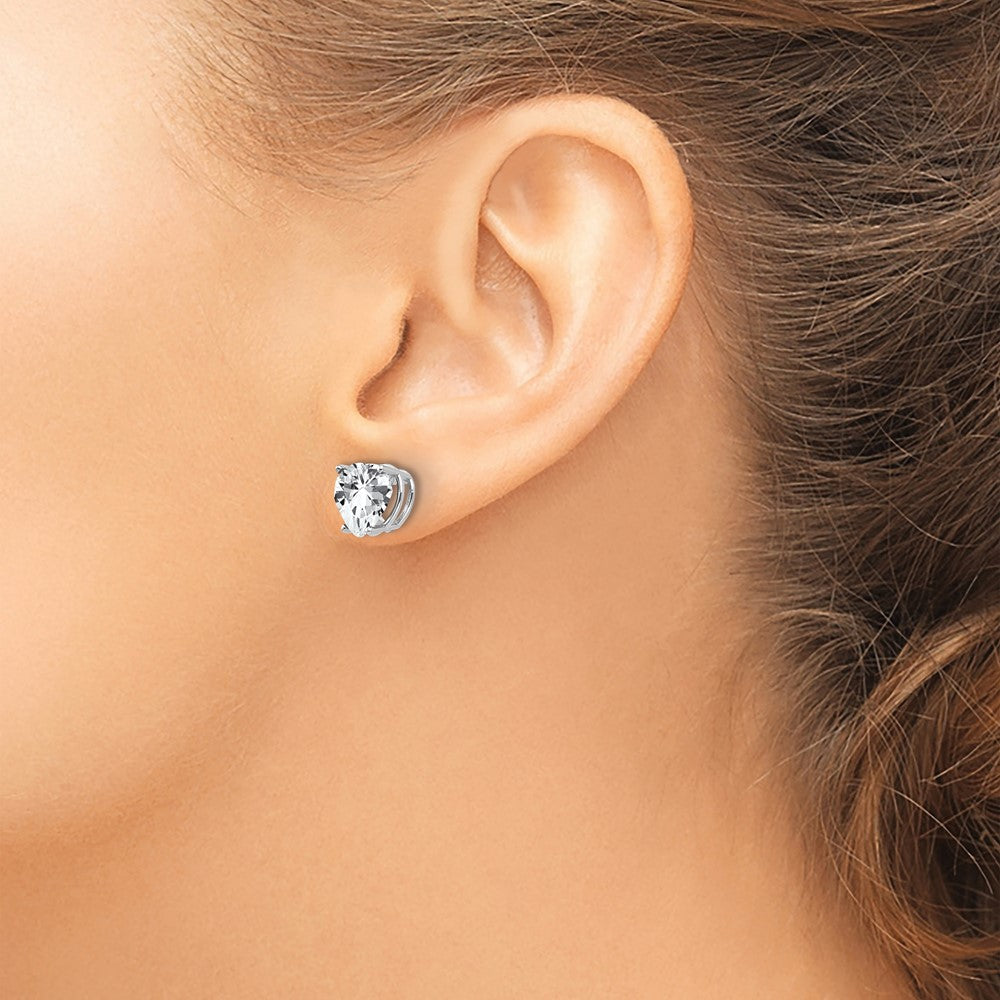 14K Gelbgold Ohrstecker mit Zirkonia in Herzform