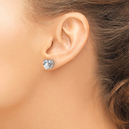 14K Gelbgold Ohrstecker mit Zirkonia in Herzform