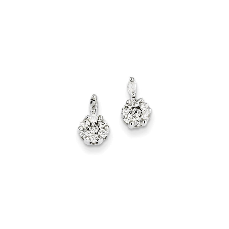 14K Weißgold Diamant-Ohrringe