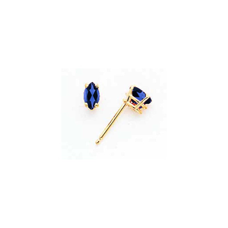 14K Gelbgold Ohrringe mit Saphir im Marquise-Schliff, 5 x 2,5 mm
