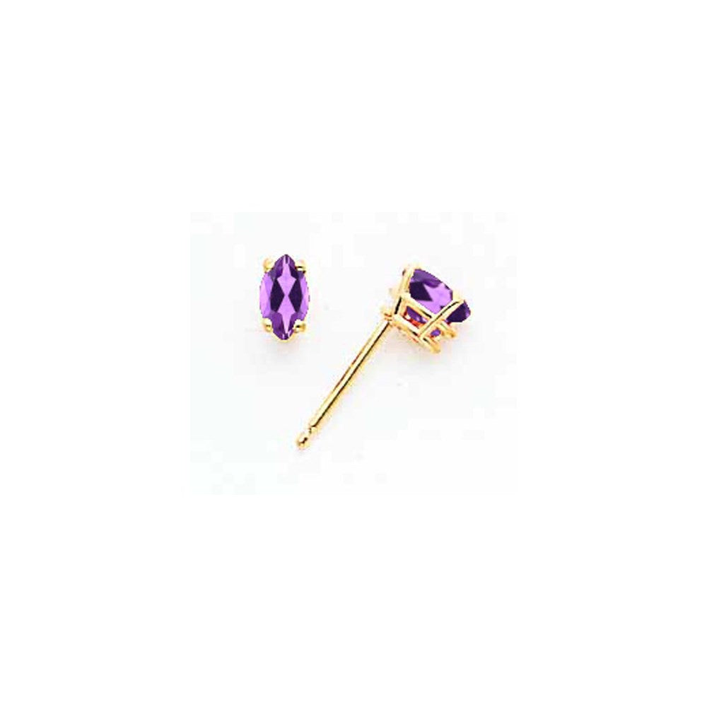 14K Gelbgold Ohrringe mit 5x2,5 mm Marquise-Tsavoriten