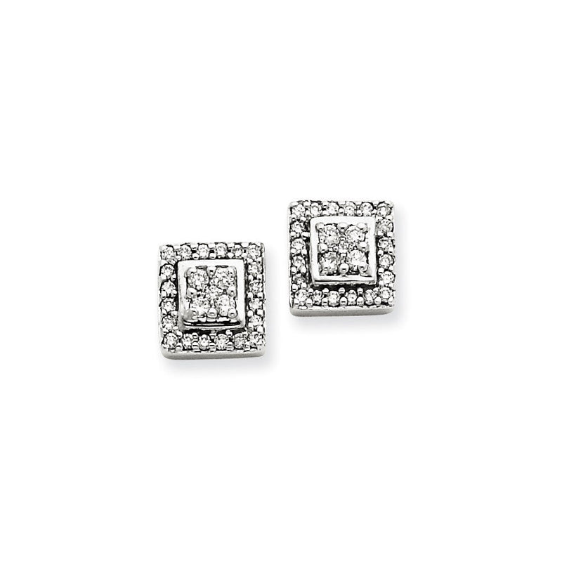 14K Weißgold Diamant-Ohrstecker