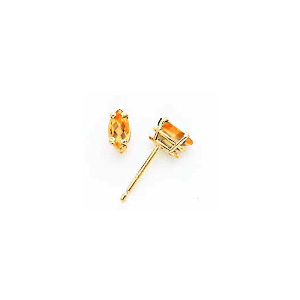 14K Gelbgold Ohrringe mit Citrin im Marquise-Schliff, 6 x 3 mm