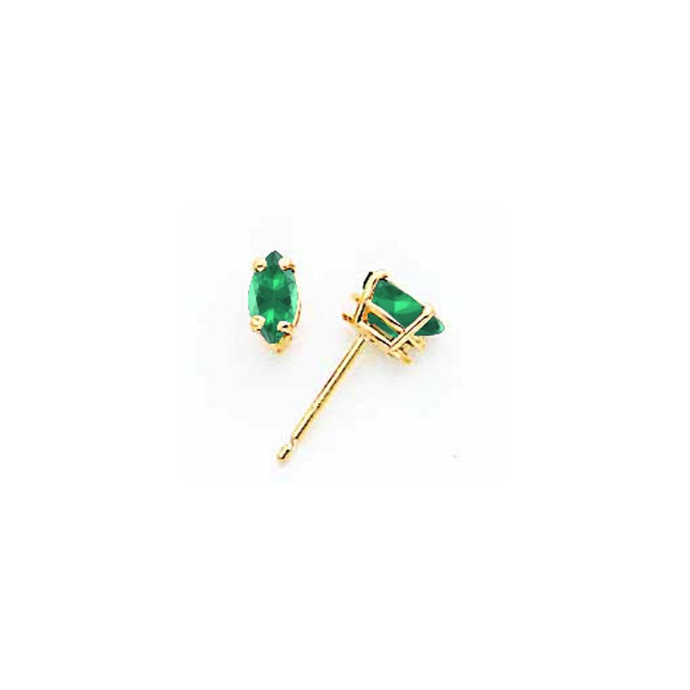 14K Gelbgold Ohrringe mit Marquise-Fassung, 6x3mm, Mount St. Helens