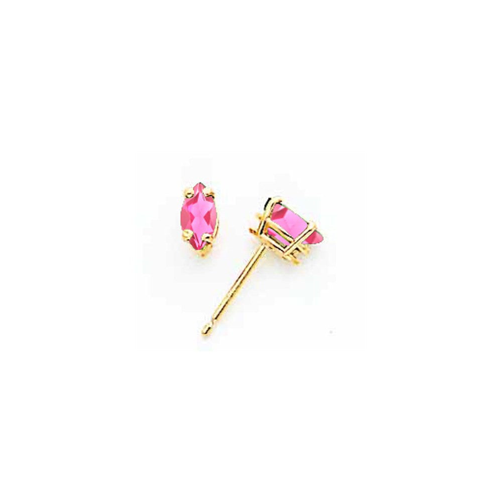 14K Gelbgold Ohrringe mit 6x3 mm Marquise-Rosa-Turmalin