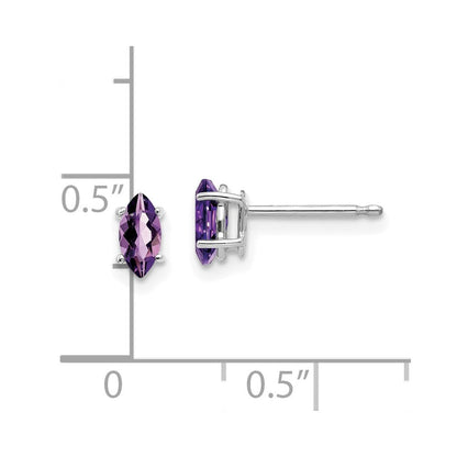 14K Gelbgold Ohrstecker mit Amethyst-Marquise, 6x3mm