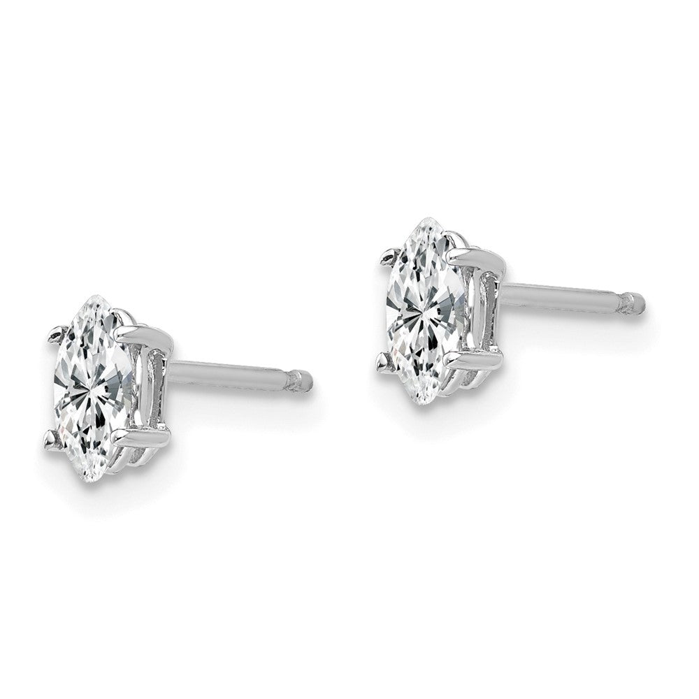 14K Weißgold Ohrringe mit 6x3mm marquiseförmigem Zirkonia