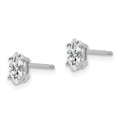 14K Weißgold Ohrringe mit 6x3mm marquiseförmigem Zirkonia