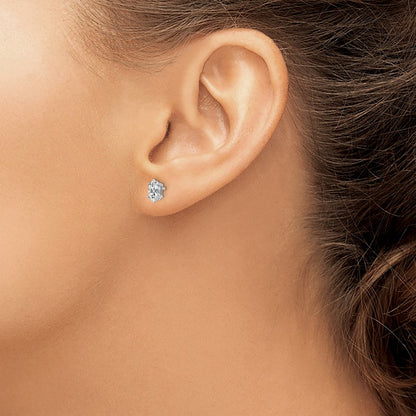 14K Weißgold Ohrringe mit 6x3mm marquiseförmigem Zirkonia