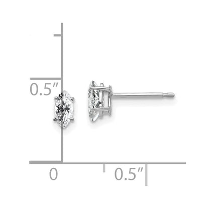 14K Weißgold Ohrringe mit 6x3mm marquiseförmigem Zirkonia