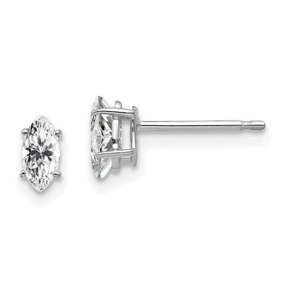 14K Weißgold Ohrringe mit 6x3mm marquiseförmigem Zirkonia