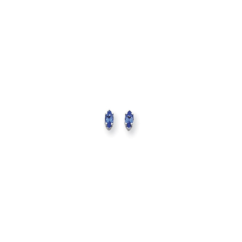 14K Weißgold Ohrringe mit 6 x 3 mm Saphir im Marquiseschliff