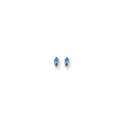14K Gelbgold Tsavorit-Marquise-Ohrstecker