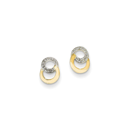 14K Gelbgold & Rhodium Ohrringe mit echten Diamanten