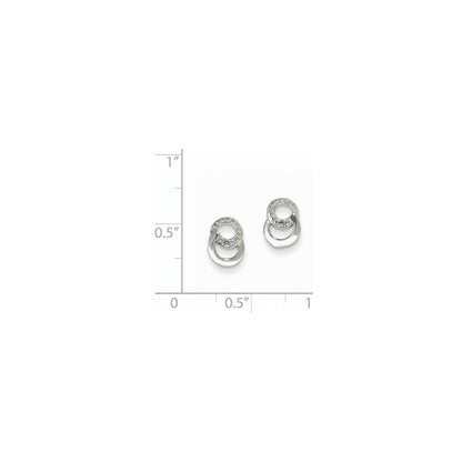 14K Weißgold Diamant-Ohrringe, echt