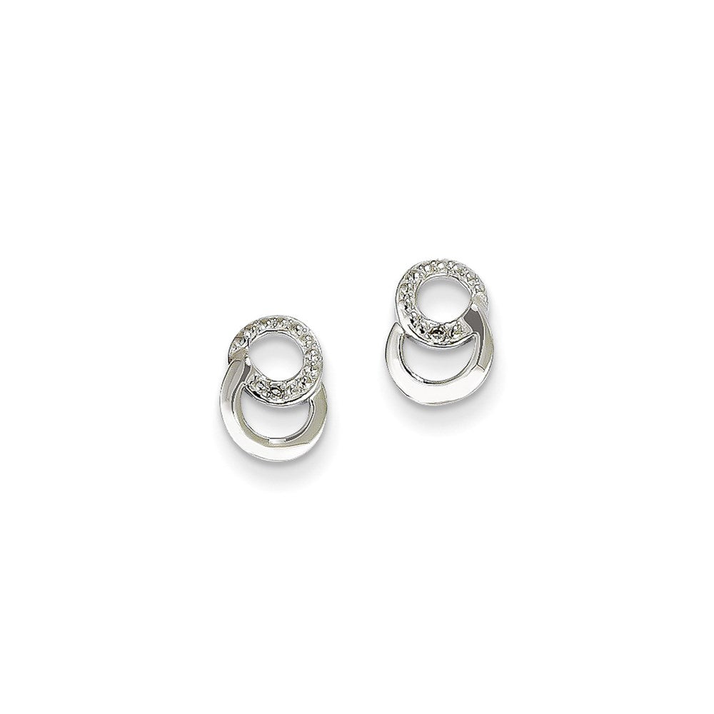 14K Weißgold Diamant-Ohrringe, echt