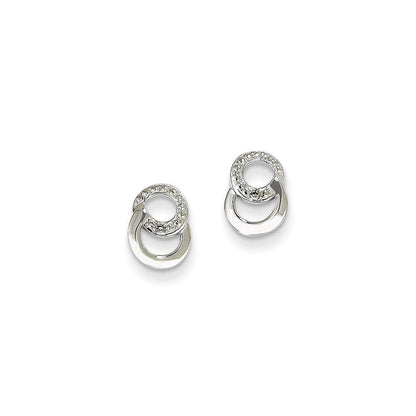 14K Weißgold Diamant-Ohrringe, echt