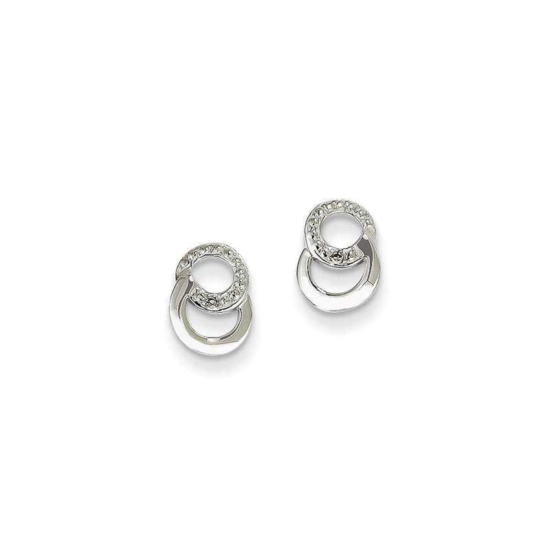 14K Weißgold Diamant-Ohrringe, echt