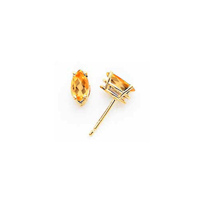14K Gelbgold Ohrringe mit 7x3,5 mm Citrin im Marquise-Schliff