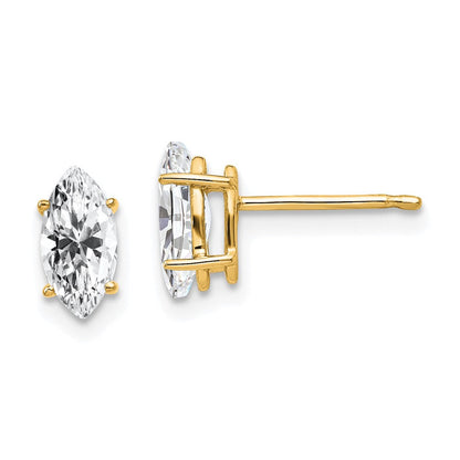 14K Gelbgold Ohrringe mit Zirkonia im Marquise-Schliff, 8x4mm
