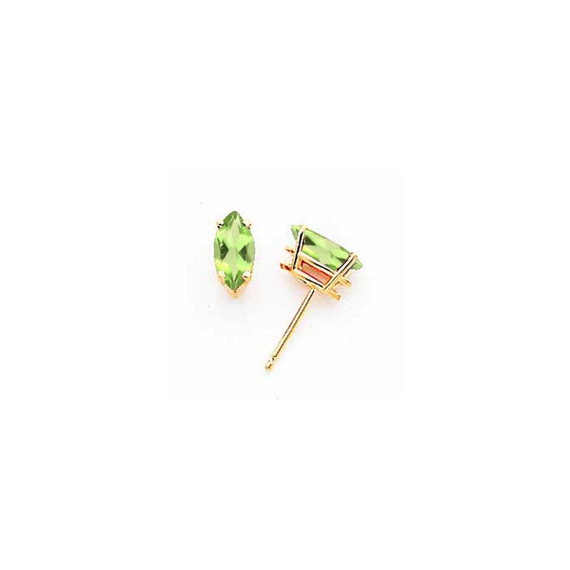 14K Gelbgold Ohrringe mit Peridot im Marquise-Schliff, 8x4 mm