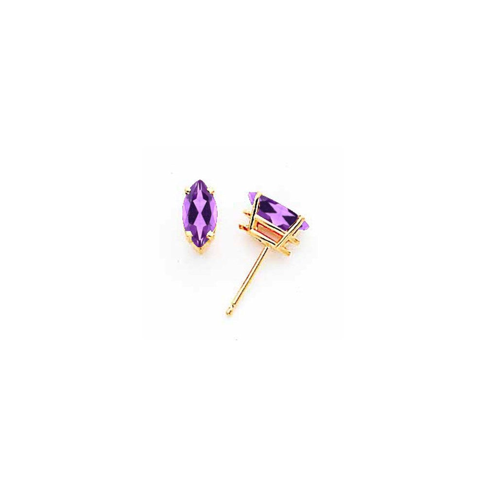 14K Gelbgold Ohrstecker mit Tsavorit im Marquise-Schliff