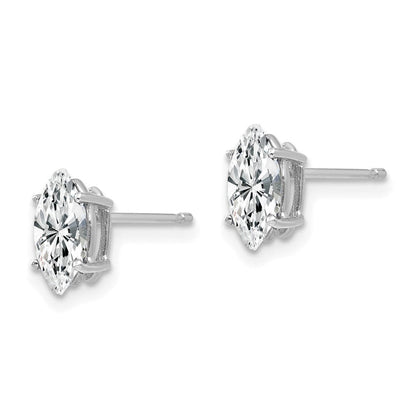 14K Weißgold Ohrringe mit 8x4mm Marquise-Zirkonia