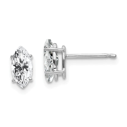 14K Weißgold Ohrringe mit 8x4mm Marquise-Zirkonia