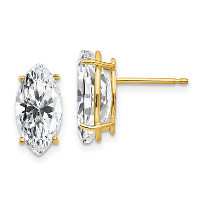 14K Gelbgold Ohrringe mit 10x5 mm Zirkonia im Marquise-Schliff