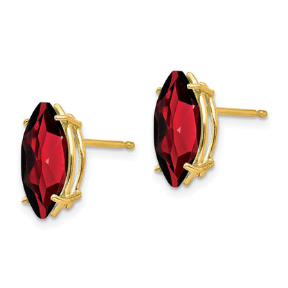 14K Gelbgold Granat Marquise-Ohrstecker