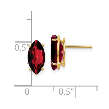 14K Gelbgold Granat Marquise-Ohrstecker