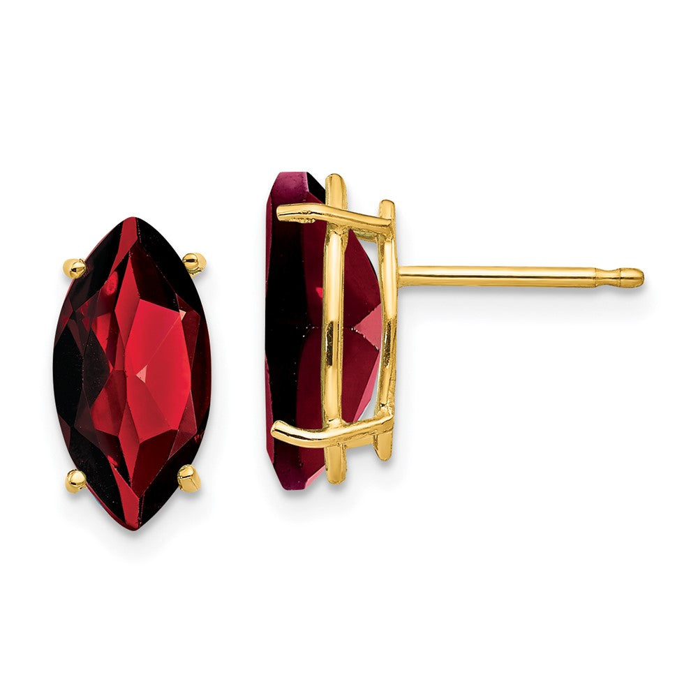 14K Gelbgold Granat Marquise-Ohrstecker
