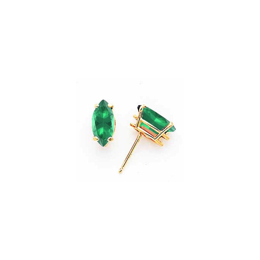 14K Gelbgold Ohrringe mit Marquise-Fassung, 10 x 5 mm, für Mount-St.-Helens-Stein