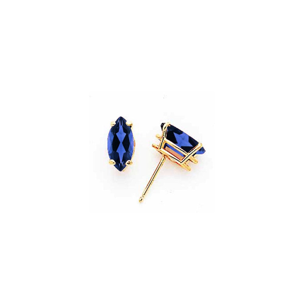 14K Gelbgold Ohrringe mit 10 x 5 mm Marquise-Saphir