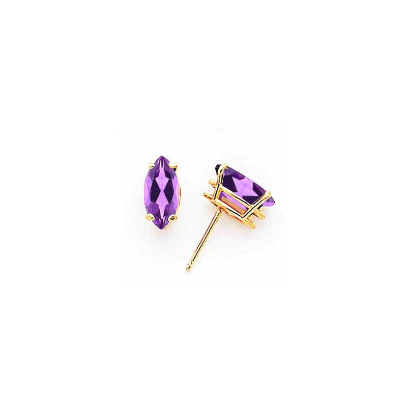 14K Gelbgold Ohrringe mit 12x6 mm Tsavorit-Marquisen