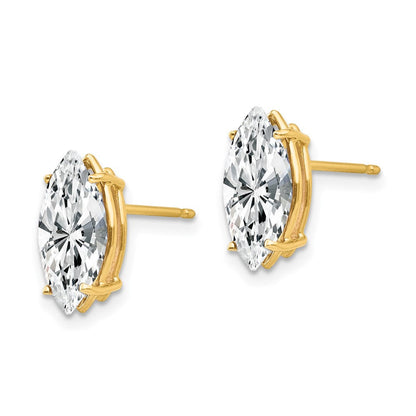 14K Gelbgold Ohrringe mit 12x6 mm Marquise-Zirkonia