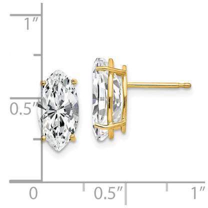 14K Gelbgold Ohrringe mit 12x6 mm Marquise-Zirkonia