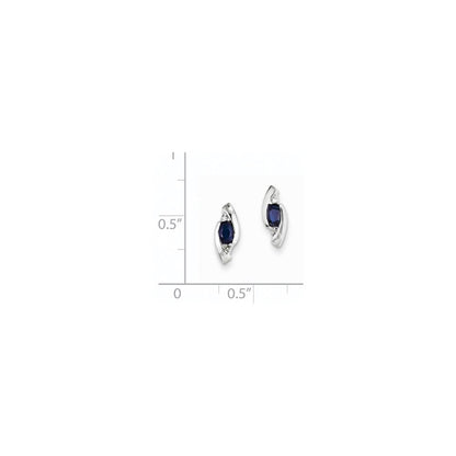 14K Weißgold Echt Diamant und Saphir Ohrringe