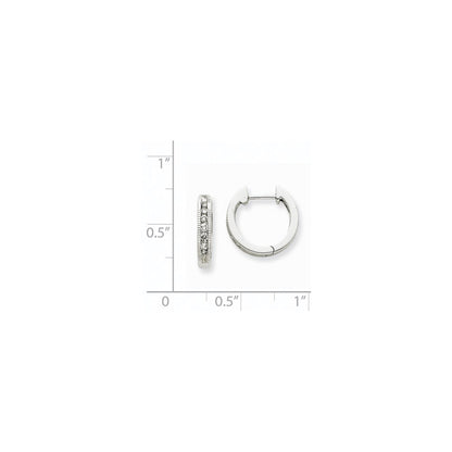 14K Weißgold Creolen mit echten Diamanten