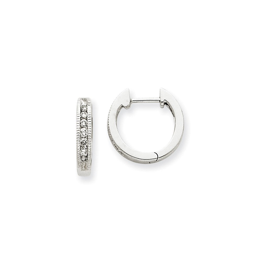 14K Weißgold Creolen mit echten Diamanten