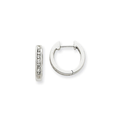 14K Weißgold Creolen mit echten Diamanten