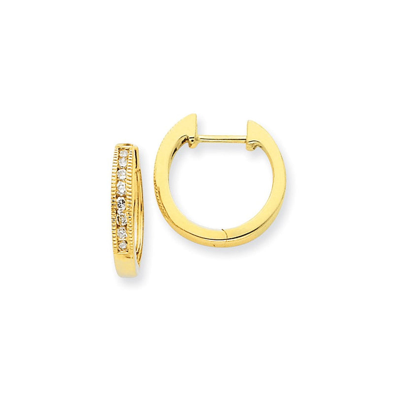 14K Gelbgold Creolen mit echten Diamanten
